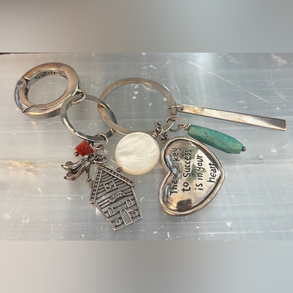 Silpada Sterling Silver Hostess Incentive Charm Keychain “Key to Success”